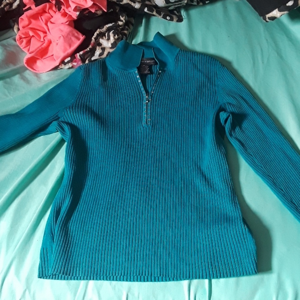 Large blue turtleneck